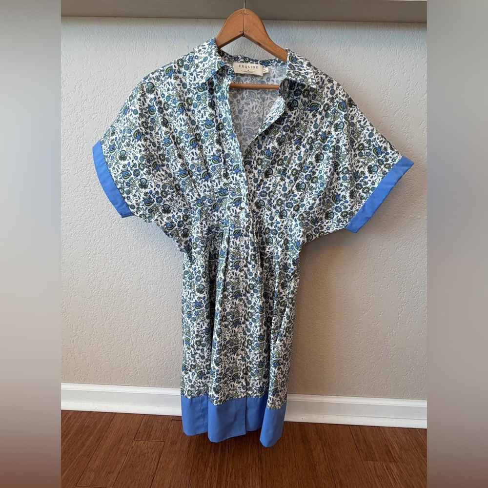 SOLD⚫️Exquise Anthropologie Mini Shirt Dress All Over Floral The Tobie Size M